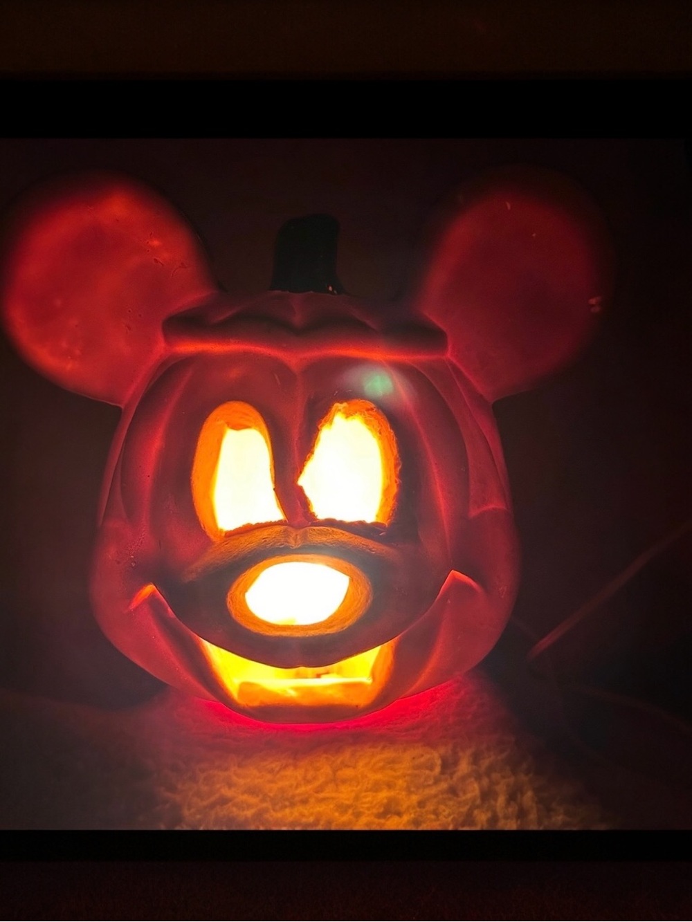 Vtg 1995 Trendmasters Mickey Mouse Jack O Lantern Halloween Light Up Foam AS IS
